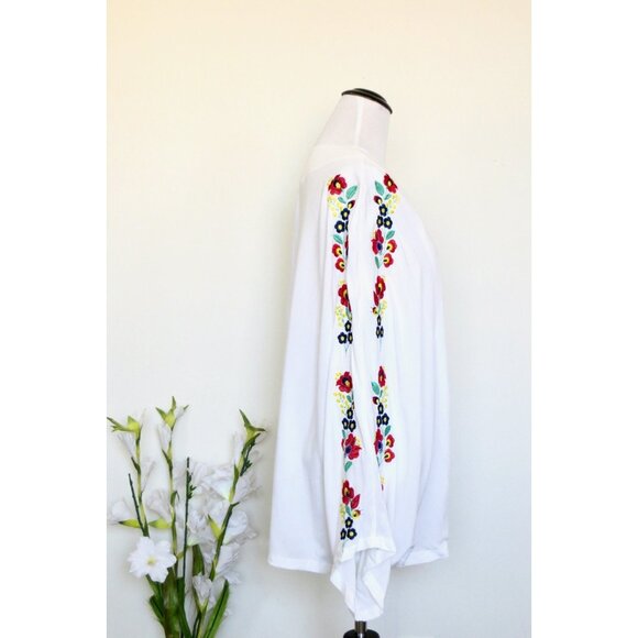 NEW! Nasty Gal Floral Embroidered Open Front Cardigan Kimono White SZ S, L - Picture 4 of 7
